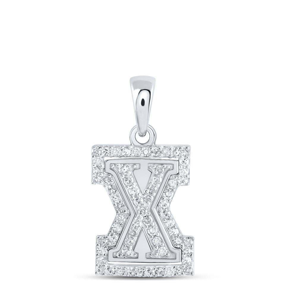 1/5CTW-DIA NK INITIAL "X" PENDANT