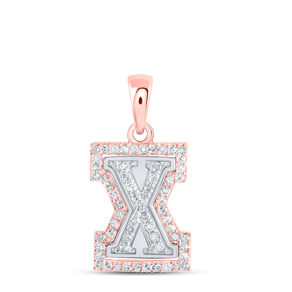 1/5CTW-DIA NK INITIAL "X" PENDANT