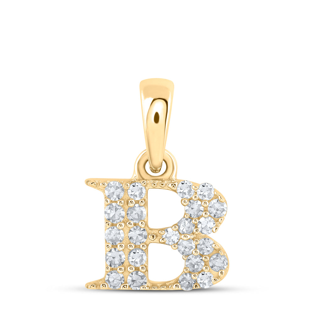 1/10CTW-DIA NK INITIAL "B" PENDANT