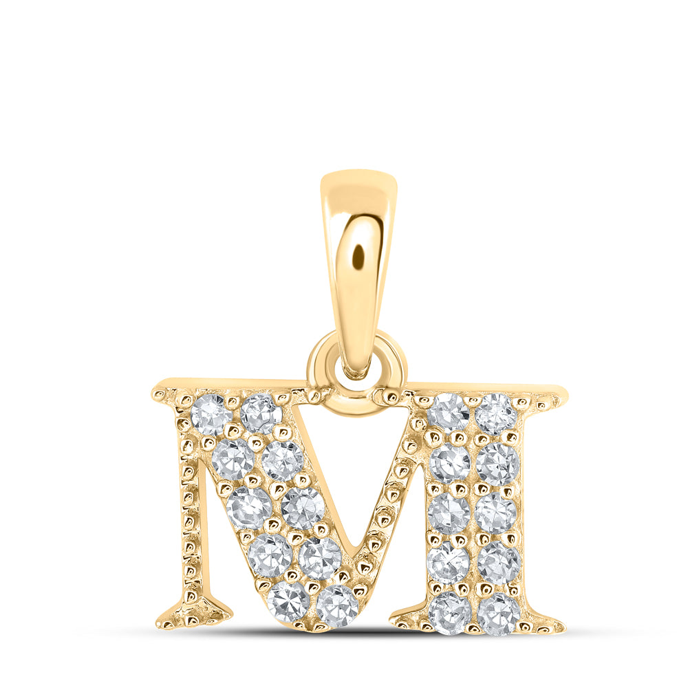 1/10CTW-DIA NK INITIAL "M" PENDANT