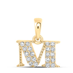 1/10CTW-DIA NK INITIAL "M" PENDANT