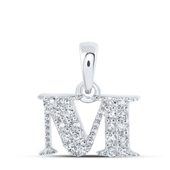 1/10CTW-DIA NK INITIAL "M" PENDANT