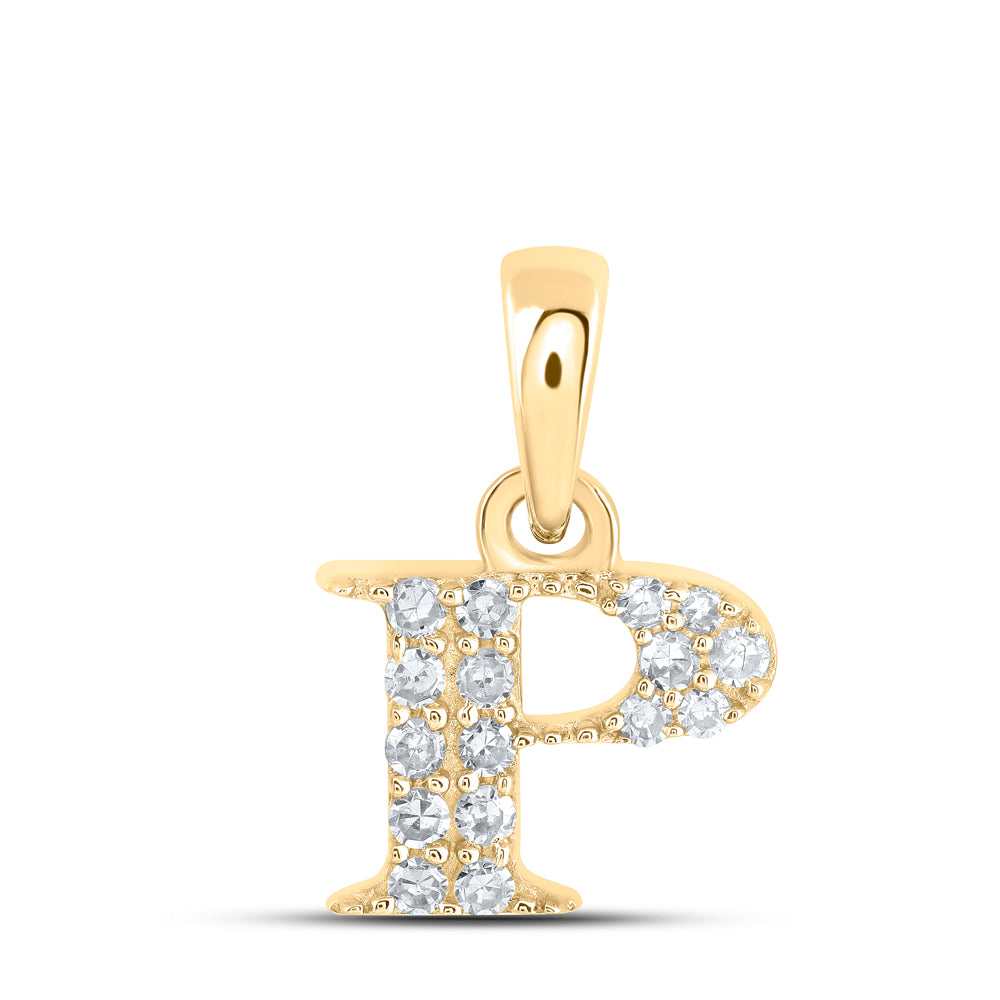 1/10 CTW-DIA NK INITIAL "P" PENDANT