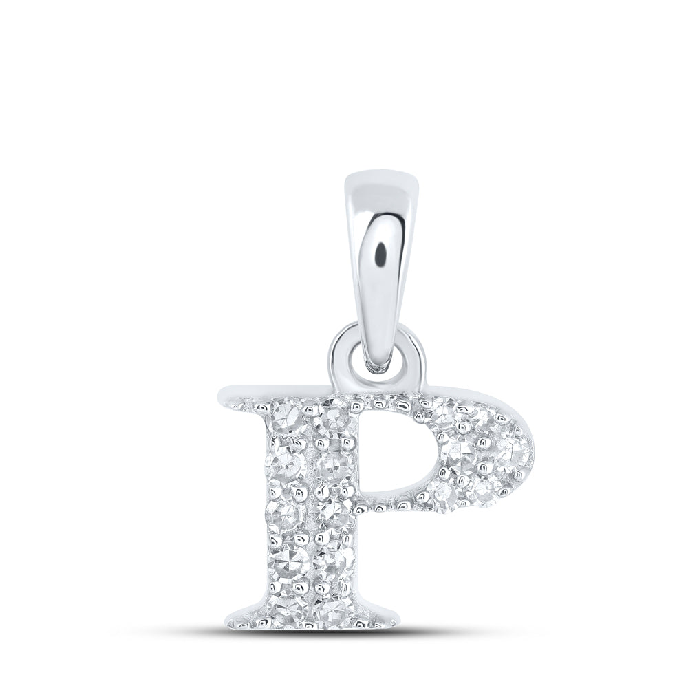 1/10 CTW-DIA NK INITIAL "P" PENDANT