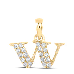 1/10CTW-DIA NK INITIAL "W" PENDANT