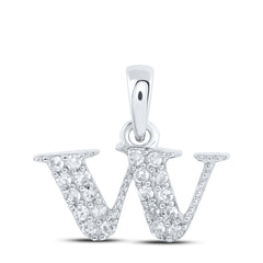 1/10CTW-DIA NK INITIAL "W" PENDANT