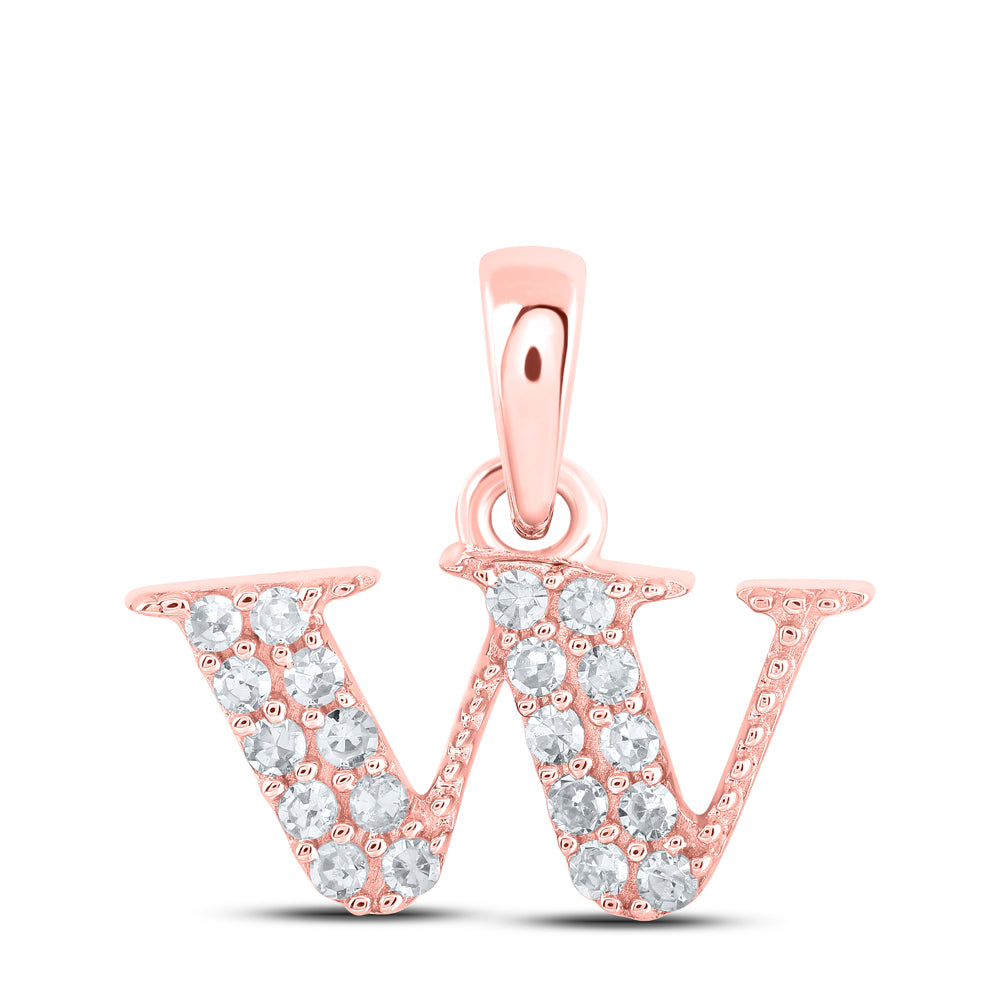 1/10CTW-DIA NK INITIAL "W" PENDANT