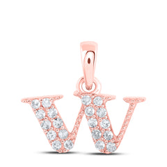 1/10CTW-DIA NK INITIAL "W" PENDANT