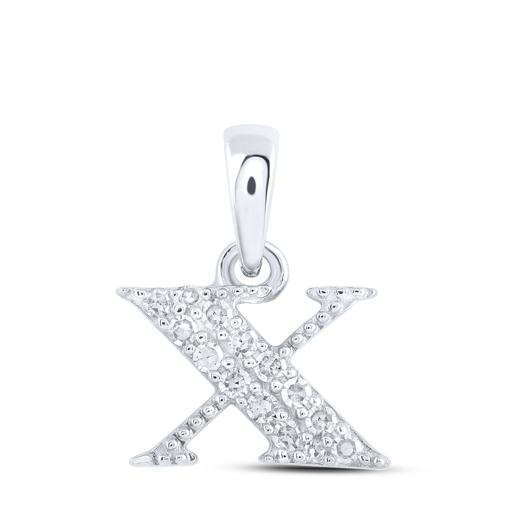 1/12 CTW-DIA NK INITIAL "X" PENDANT
