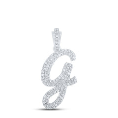 1/2CTW-DIA NK INITIAL "G" PENDANT