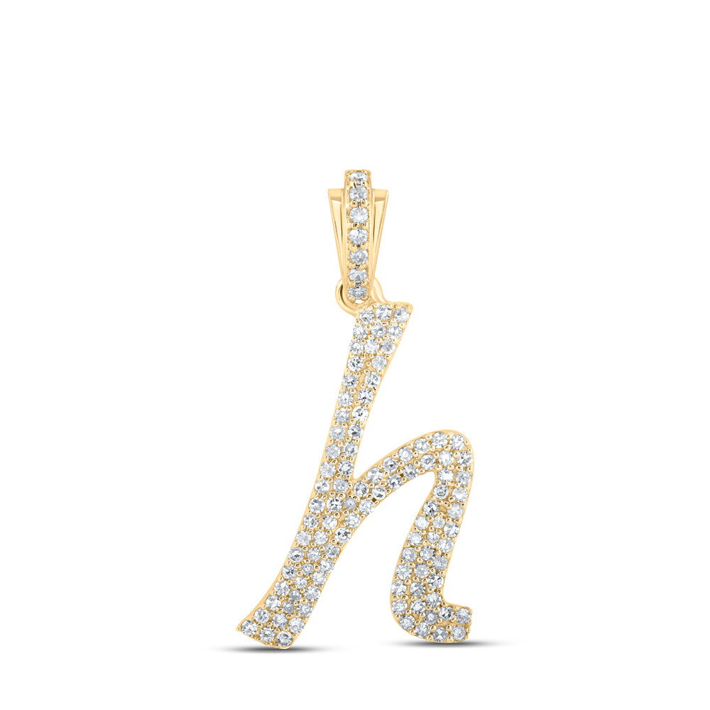 3/8CTW-DIA NK INITIAL "H" PENDANT