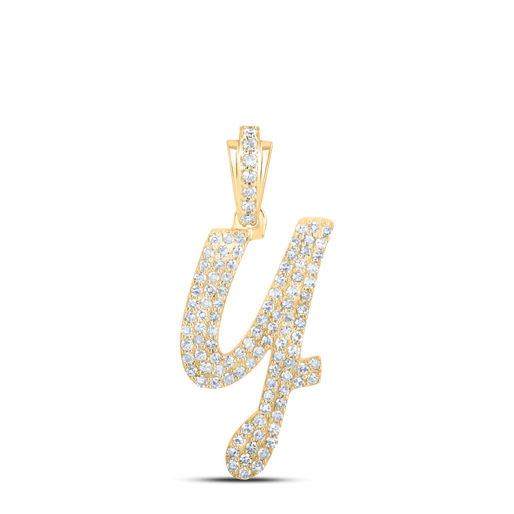 1/2CTW-DIA NK INITIAL "Y" PENDANT