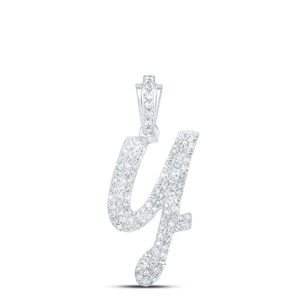 1/2CTW-DIA NK INITIAL "Y" PENDANT