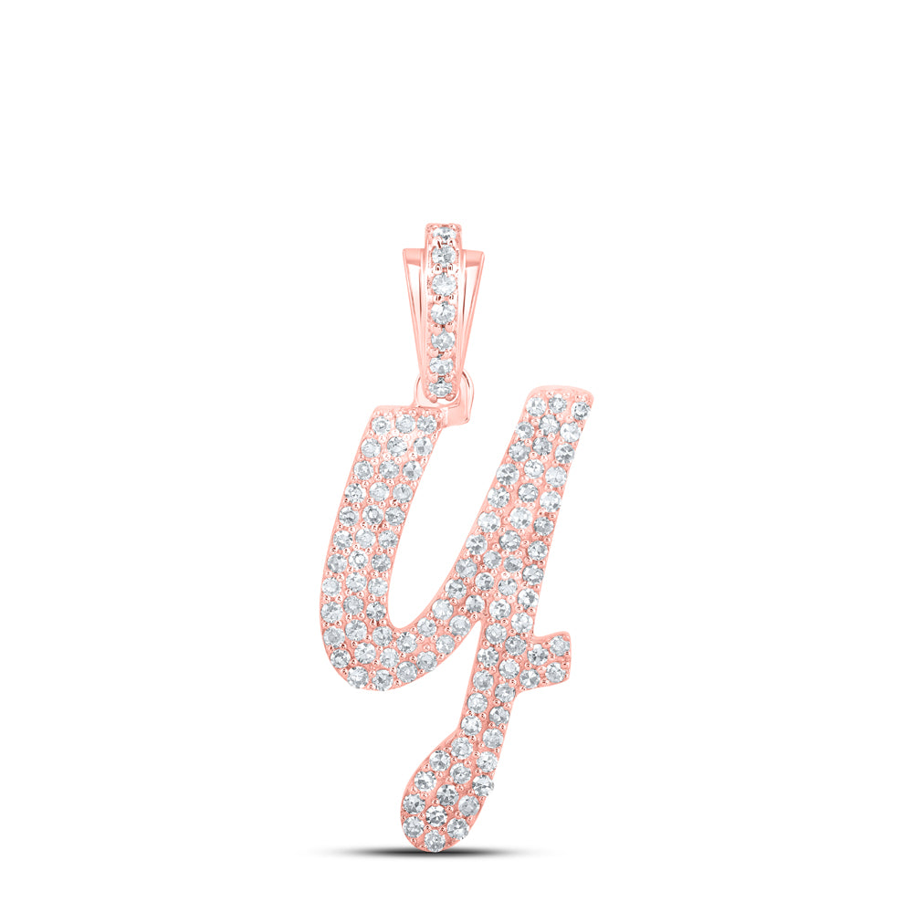 1/2CTW-DIA NK INITIAL "Y" PENDANT