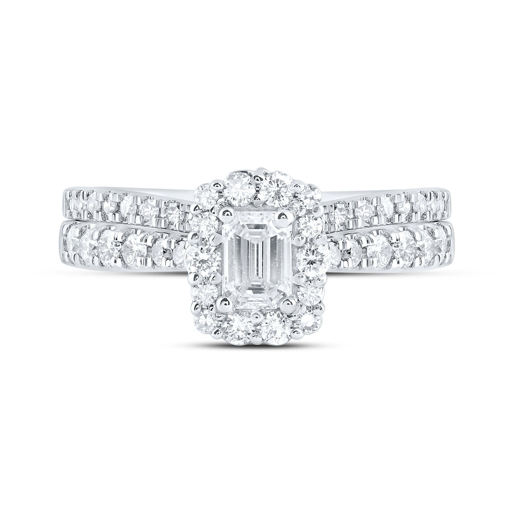 1CTW-DIA NKE 1/3CT-CEME  SINGLE HALO BRIDAL SET