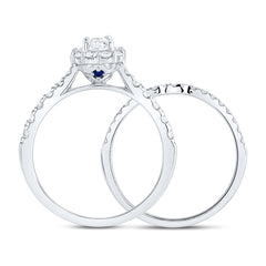 1CTW-DIA NKE 1/3CT-CEME  SINGLE HALO BRIDAL SET