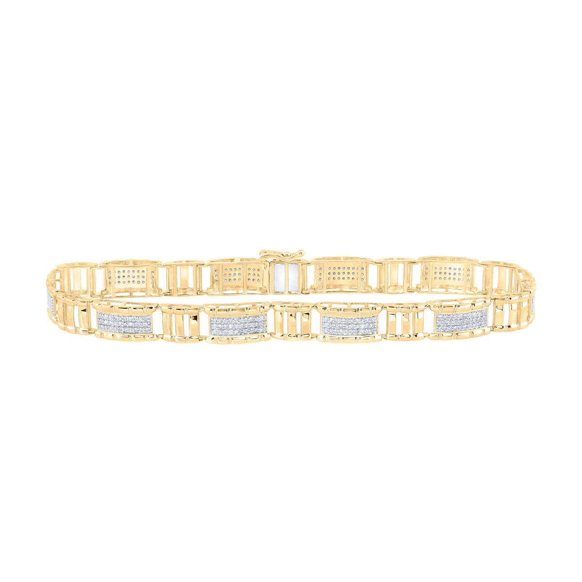 10K Yellow Gold 1 1/4 CTW-Natural Diamond (7.80MM) Mens Bracelet 8.5 Inch 9.75 Gram