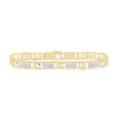 10K Yellow Gold 1 1/4 CTW-Natural Diamond (7.80MM) Mens Bracelet 8.5 Inch 9.75 Gram