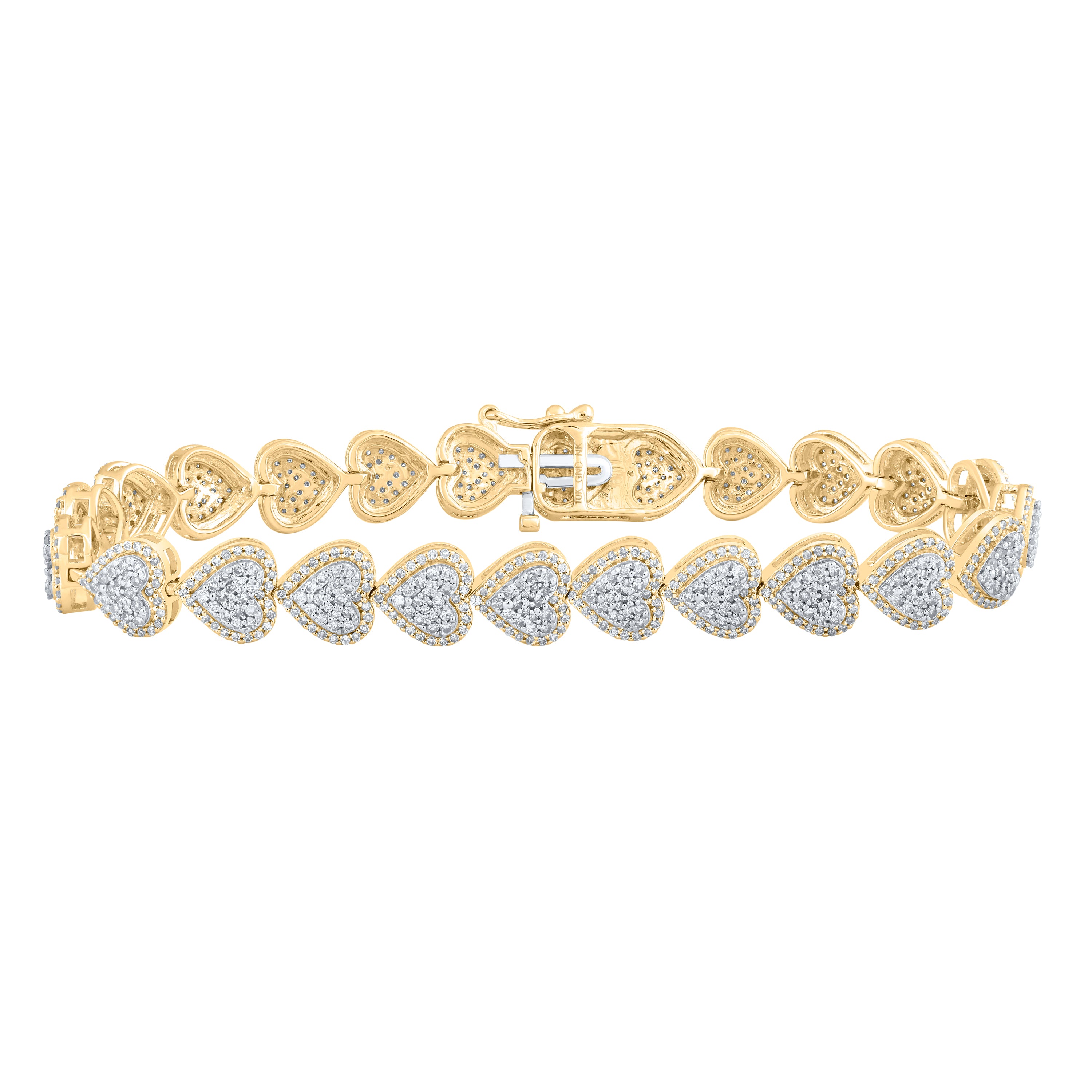 2 5/8CTW-DIA (7.10MM) NK HEART BRACELET 7 INCH