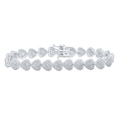 2 5/8CTW-DIA (7.10MM) NK HEART BRACELET 7 INCH