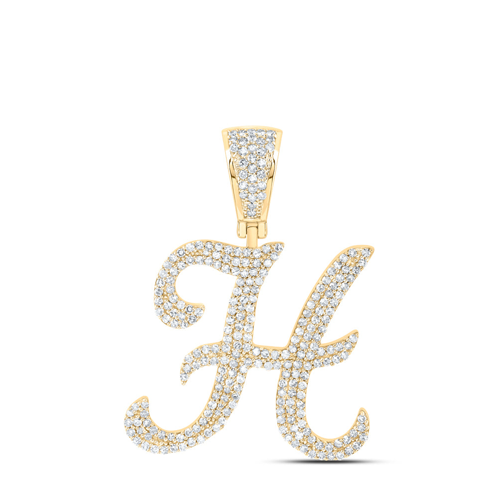 1 1/5CTW-DIA NK INITIAL "H" PENDANT
