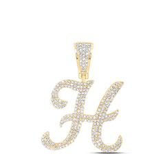 1 1/5CTW-DIA NK INITIAL "H" PENDANT