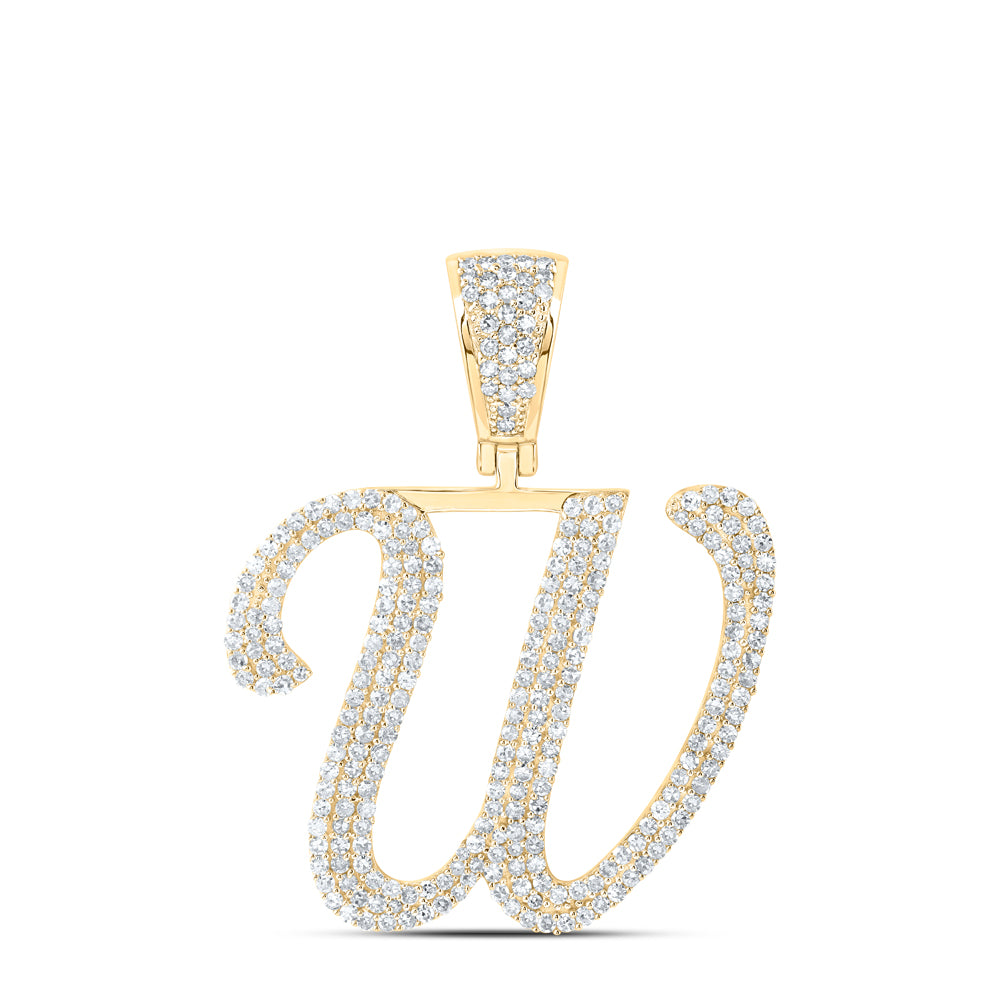 1 1/4CTW-DIA NK INITIAL "W" PENDANT