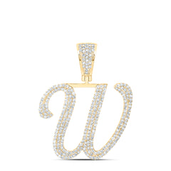 1 1/4CTW-DIA NK INITIAL "W" PENDANT