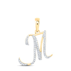 1/6CTW-DIA P1P2 GIFT INITIAL "M" PENDANT