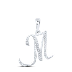 1/6CTW-DIA P1P2 GIFT INITIAL "M" PENDANT