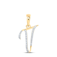 1/10CTW-DIA P1P2 GIFT INITIAL "V" PENDANT