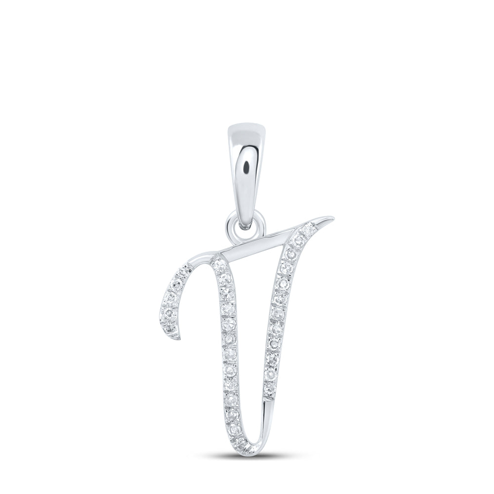 1/10CTW-DIA P1P2 GIFT INITIAL "V" PENDANT