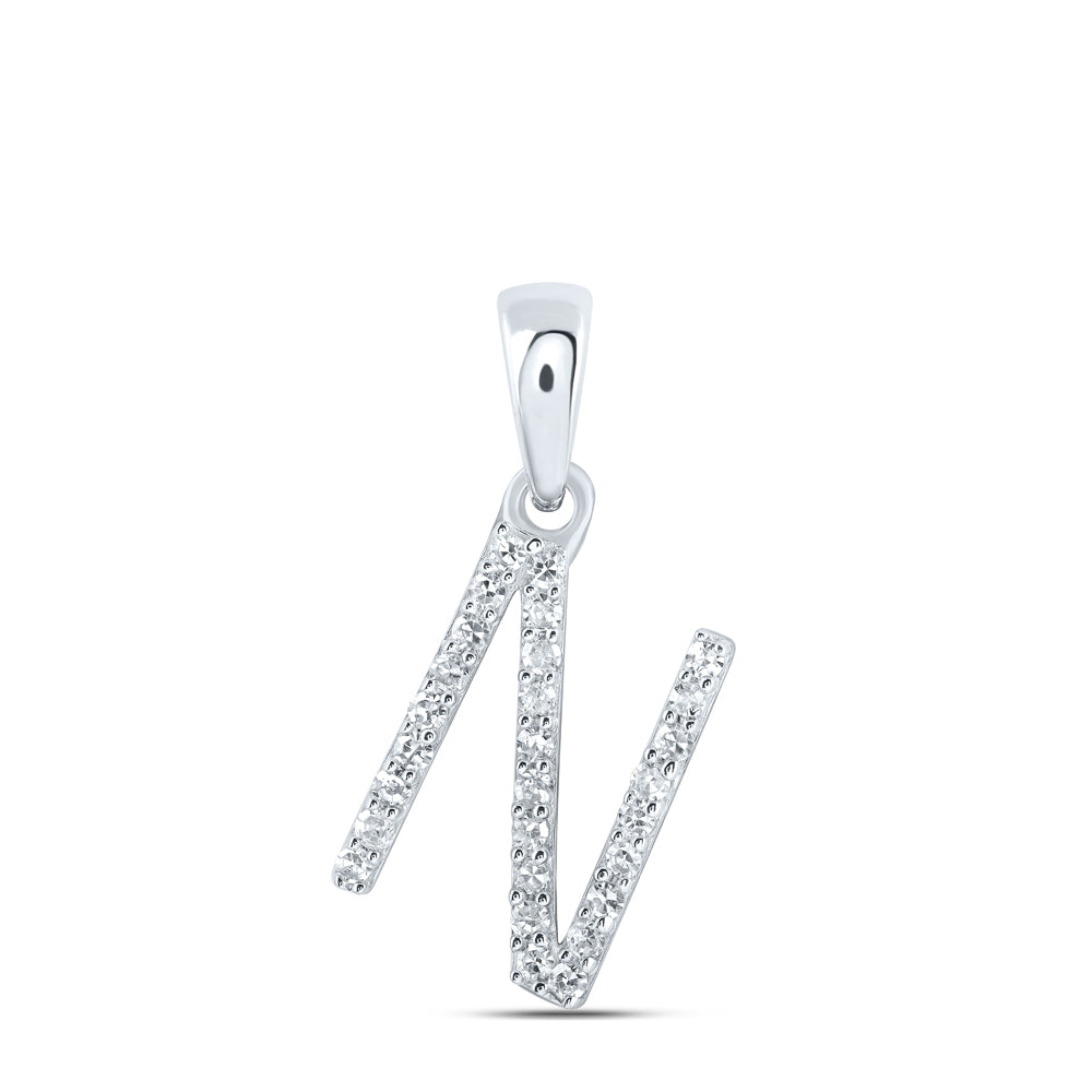1/10CTW-DIA NK INITIAL "N" PENDANT