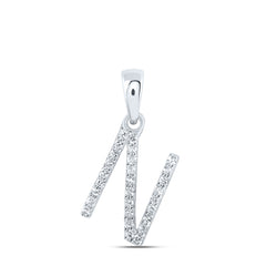1/10CTW-DIA NK INITIAL "N" PENDANT