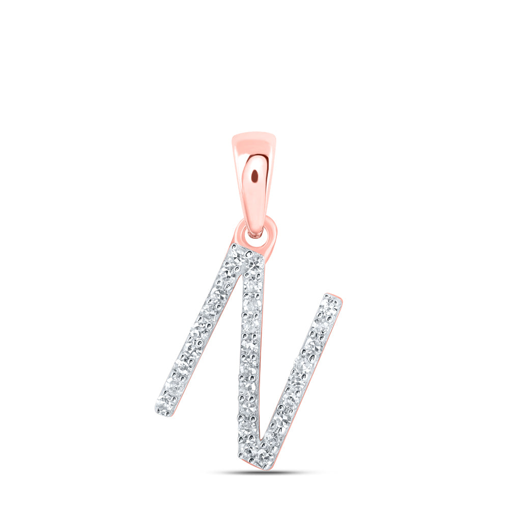 1/10CTW-DIA NK INITIAL "N" PENDANT