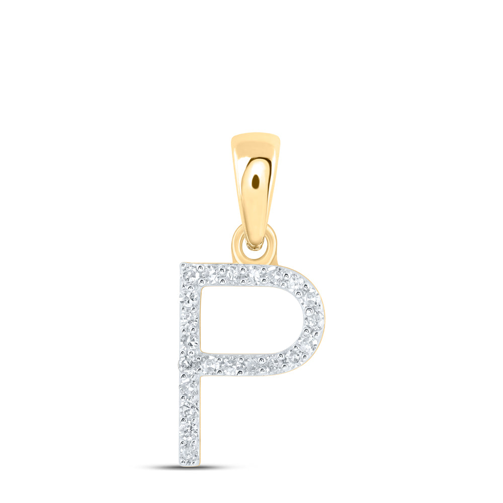 1/10CTW-DIA NK INITIAL "P" PENDANT