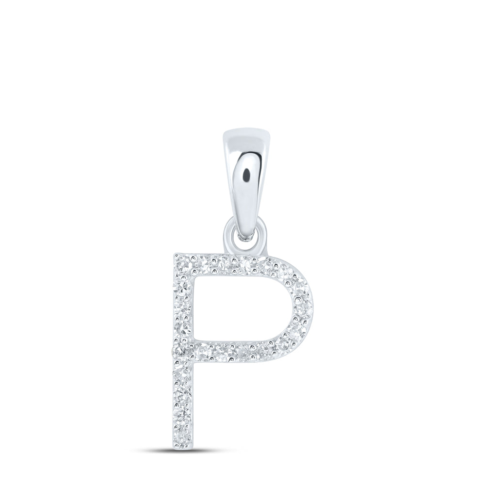 1/10CTW-DIA NK INITIAL "P" PENDANT