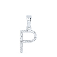 1/10CTW-DIA NK INITIAL "P" PENDANT