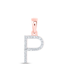1/10CTW-DIA NK INITIAL "P" PENDANT