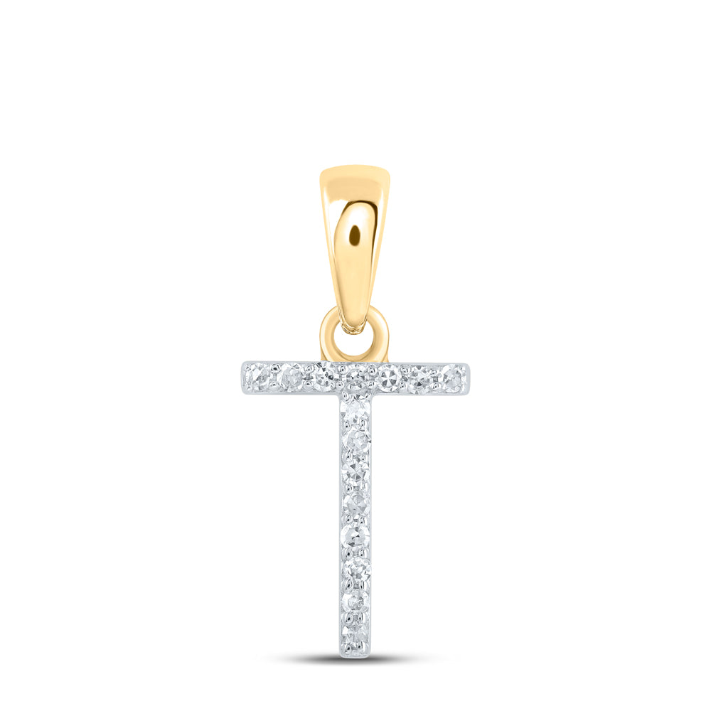 1/20CTW-DIA NK INITIAL "T" PENDANT