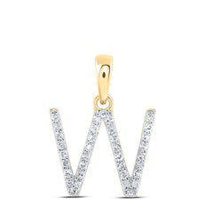 1/8CTW-DIA NK INITIAL "W" PENDANT