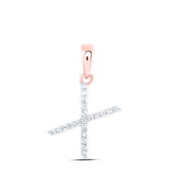 1/10CTW-DIA NK INITIAL "X" PENDANT