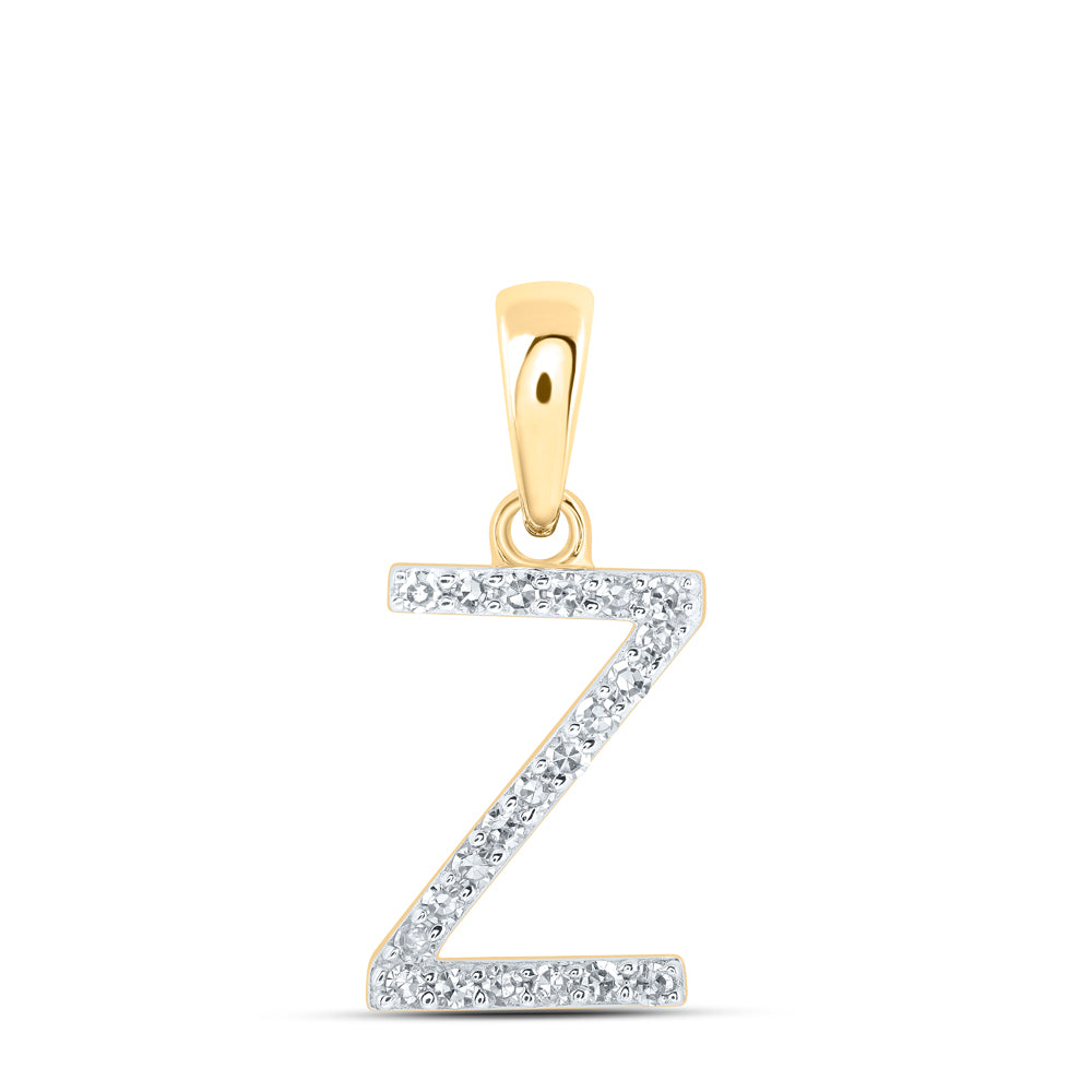 1/10CTW-DIA NK INITIAL "Z" PENDANT