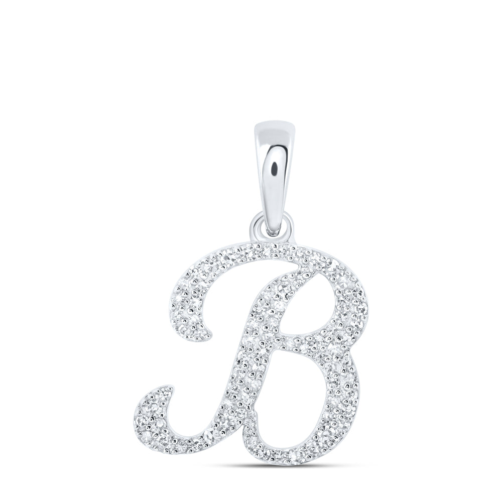 1/5 CTW-DIA NK INITIAL "B" PENDANT