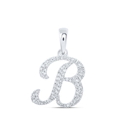 1/5 CTW-DIA NK INITIAL "B" PENDANT