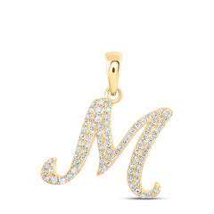1/5CTW-DIA NK INITIAL "M" PENDANT