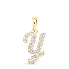 1/5CTW-DIA NK INITIAL "Y" PENDANT