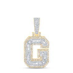 5/8CTW-DIA NK MENS INITIAL "G" PENDANT