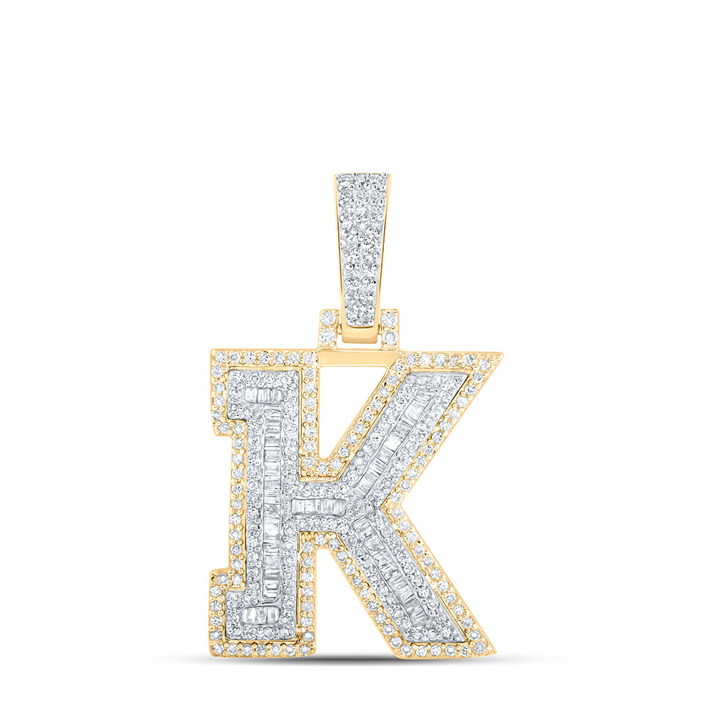 5/8CTW-DIA NK MENS INITIAL "K" PENDANT