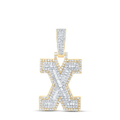 5/8CTW-DIA NK MENS INITIAL "X" PENDANT